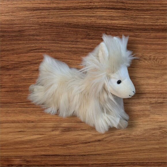 Pottery Barn Kids Plush Llama Furry Shaggy Stuffed Animal Toy Alpaca Laying 11”L - Picture 1 of 8